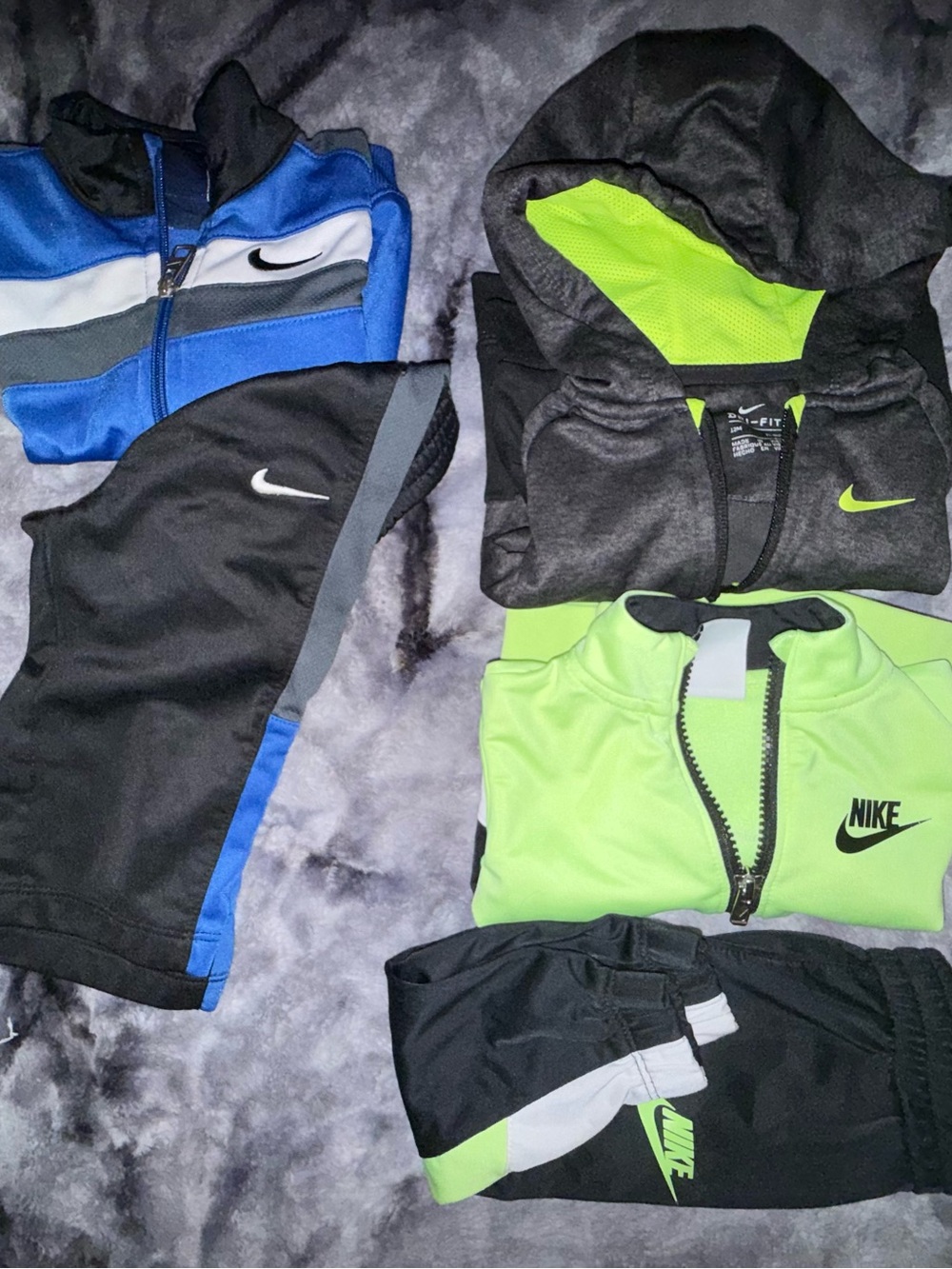 Nike Youth Sport Tracksuit Set - Black, Blue, Neon Green 12 months